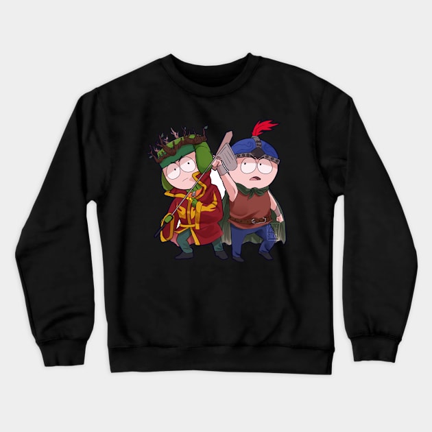 Stan and Kyle (Stick of Truth) Dual Crewneck Sweatshirt by emilyartstudios